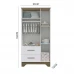 ROUPEIRO 3P. ABRIR 2G PEROBA POPY RETRO BRANCO BRILHO / CARVALHO